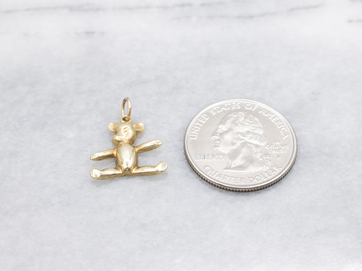 Sassy Side Eye Gold Bear Charm