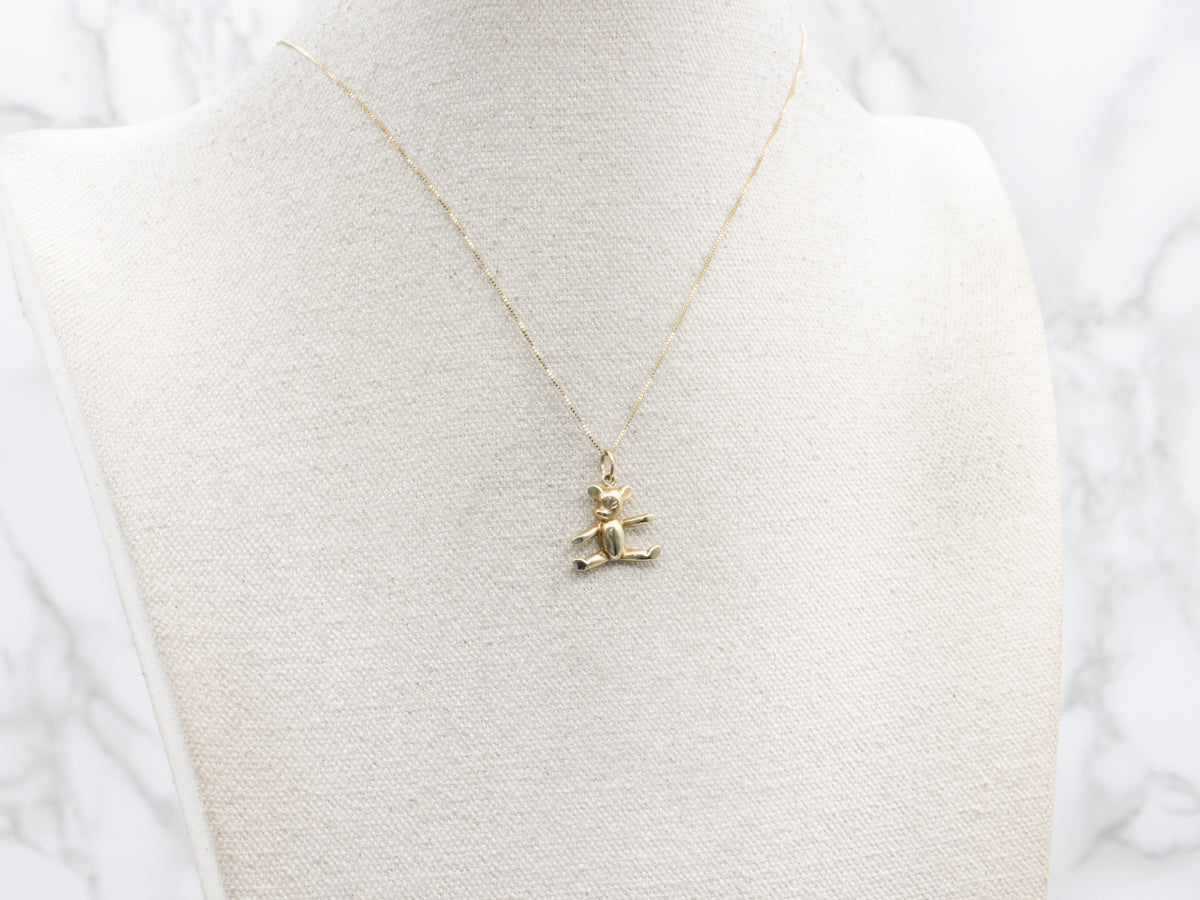 Sassy Side Eye Gold Bear Charm