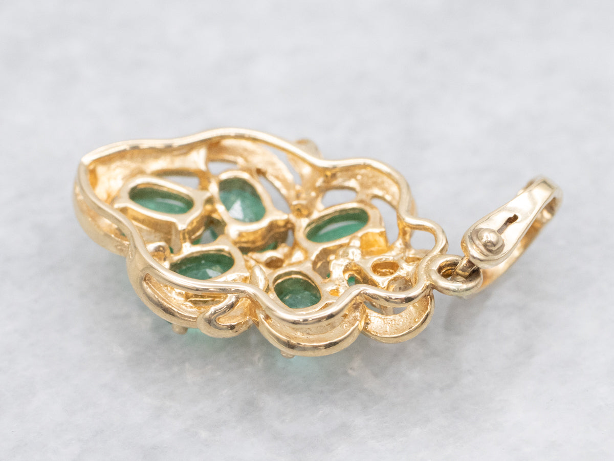 Emerald and Diamond Cluster Pendant