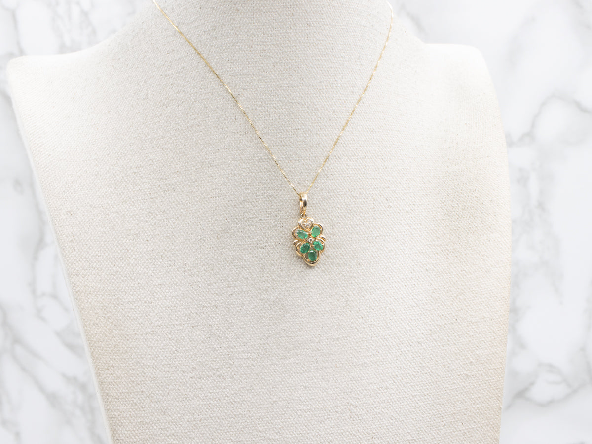 Emerald and Diamond Cluster Pendant