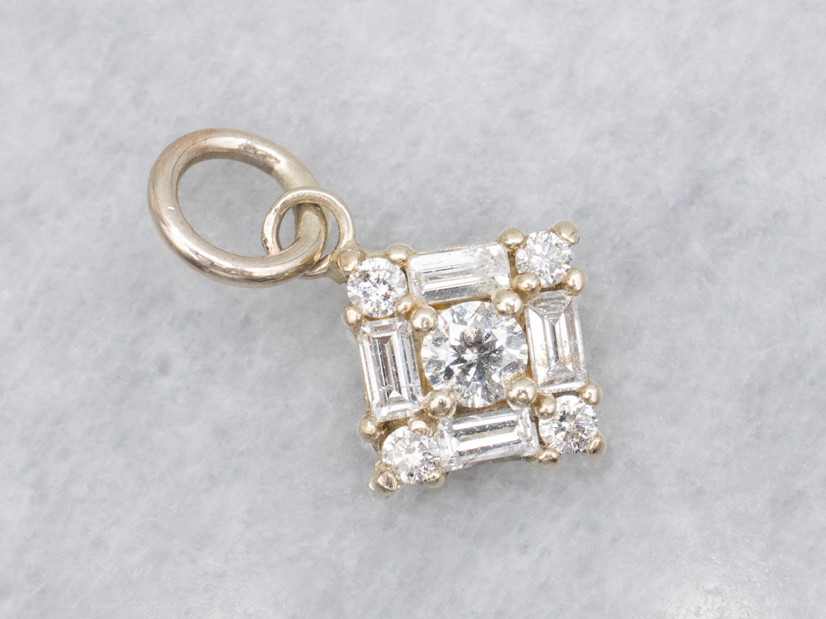 Baguette and Brilliant Diamond Pendant