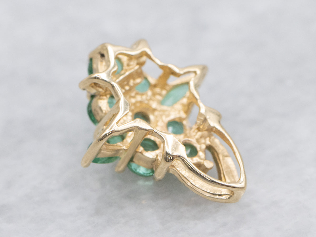 Bright Green Emerald Cluster Pendant