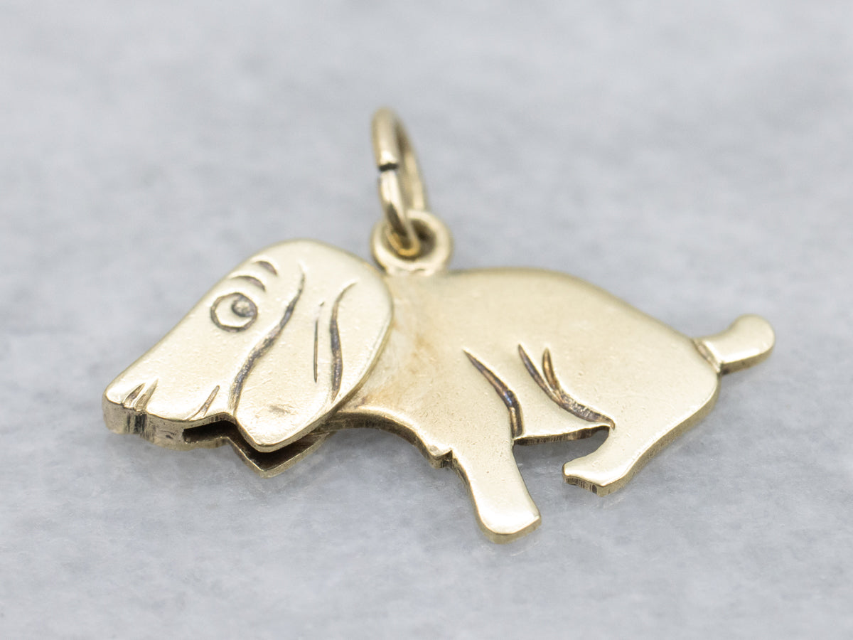 14-Karat Dog Articulated Head Charm