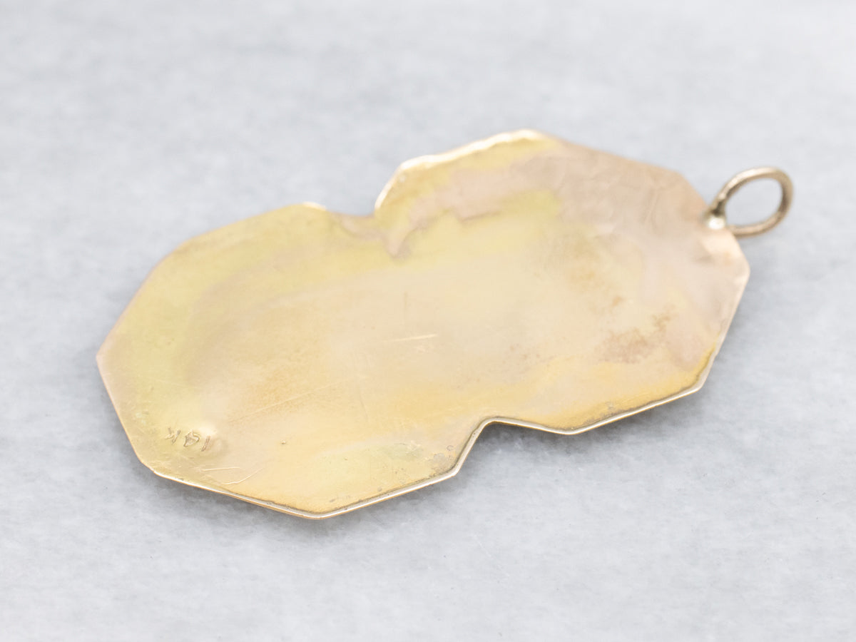 Golden Cherry Blossom Medallion Pendant