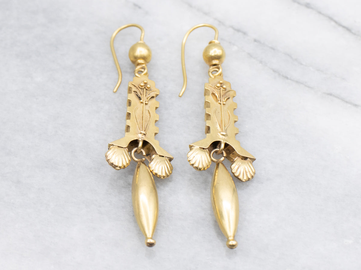 Antique Etruscan Revival Georgian-Victorian Era Dangle Earrings
