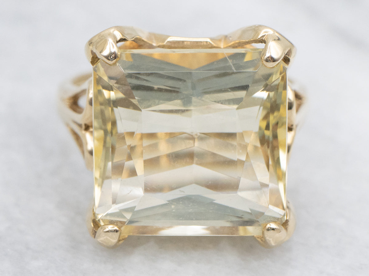 Rare Golden Scapolite Cocktail Ring