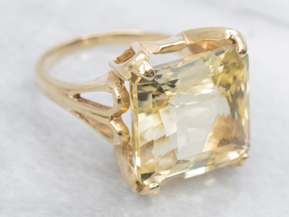 Rare Golden Scapolite Cocktail Ring
