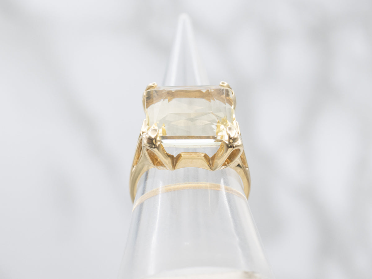 Rare Golden Scapolite Cocktail Ring