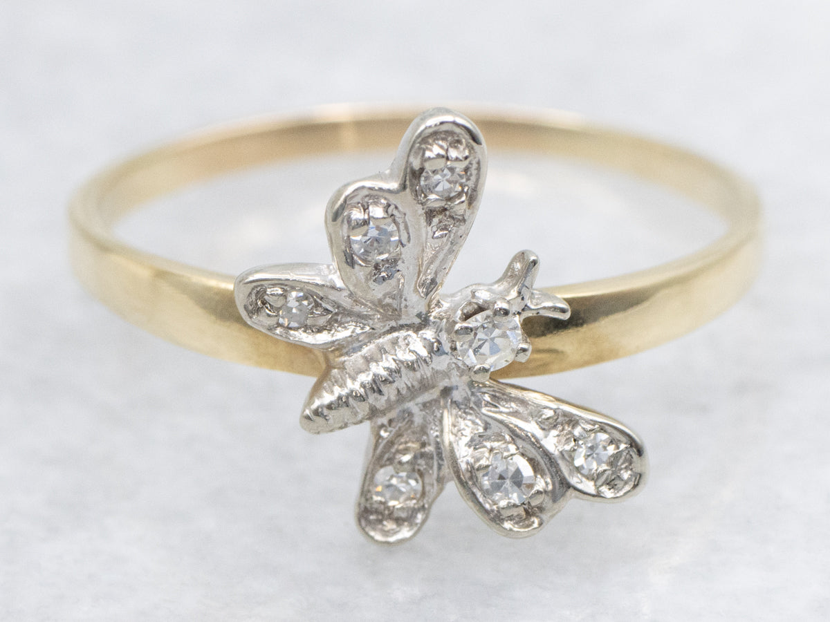 Sweetly Sparkling Diamond Butterfly Ring