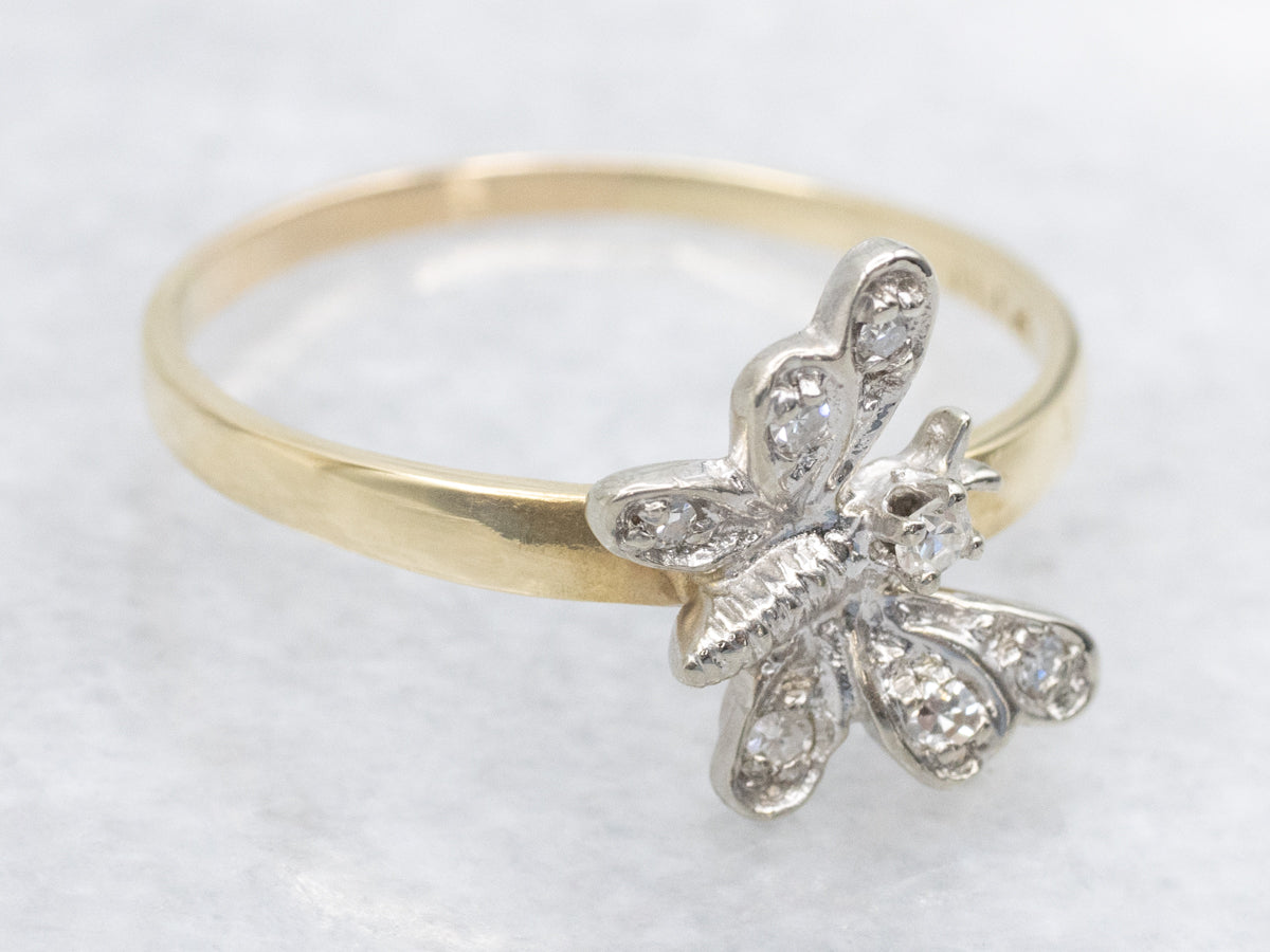 Sweetly Sparkling Diamond Butterfly Ring