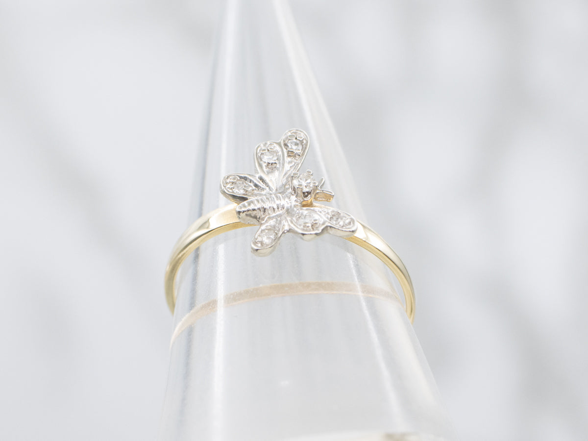 Sweetly Sparkling Diamond Butterfly Ring