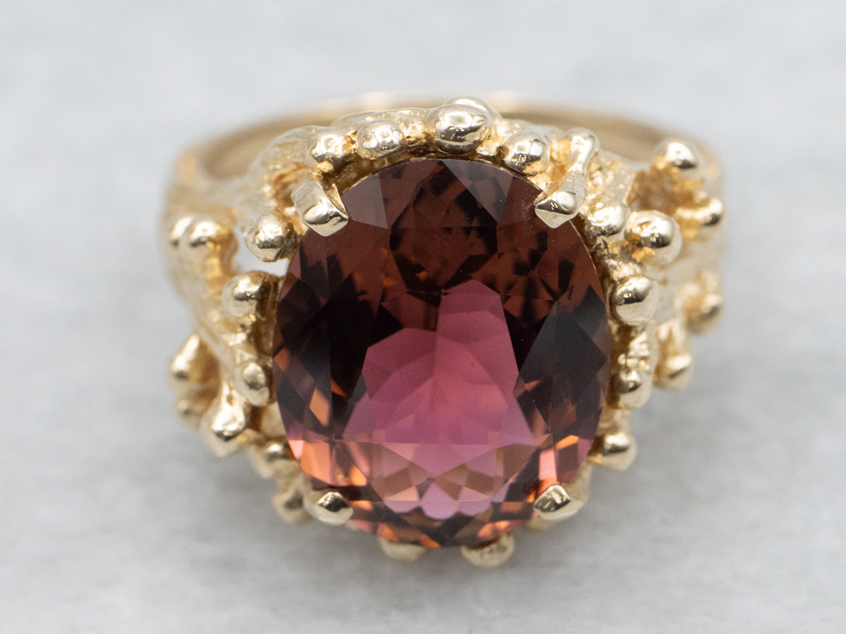 Nigerian Color Change Tourmaline Organic Reef Branch Ring