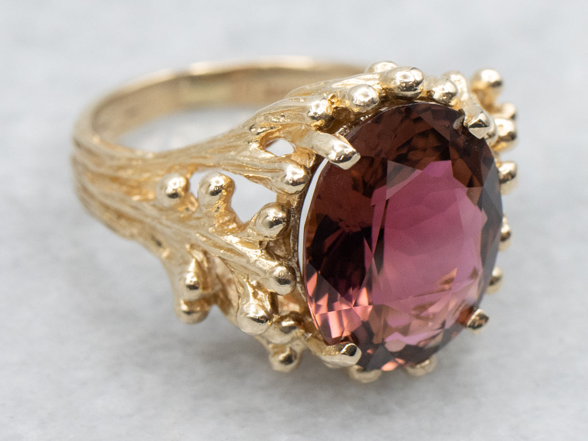 Nigerian Color Change Tourmaline Organic Reef Branch Ring