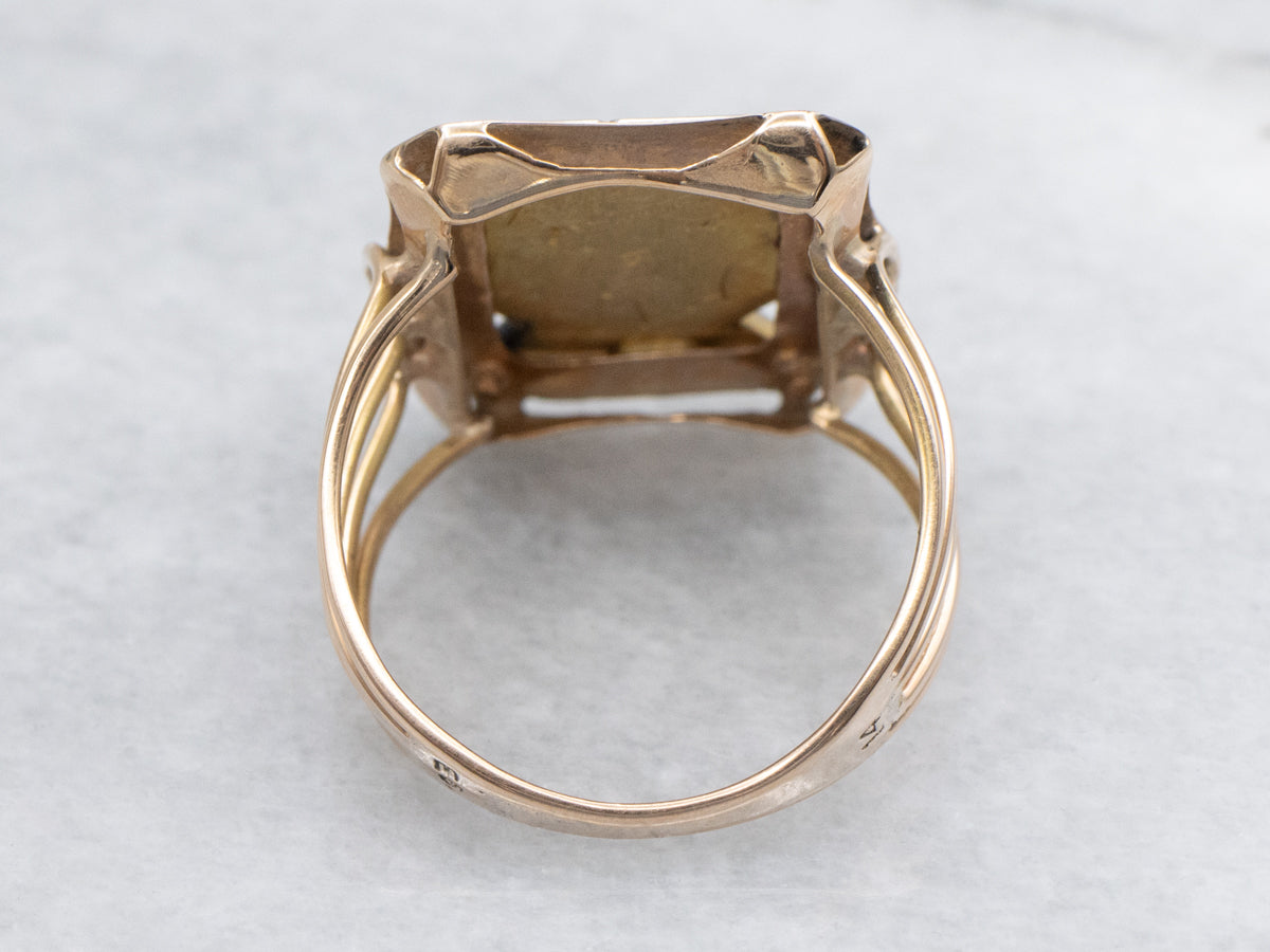 Upcycled Masonic Mixed Metal Signet Ring