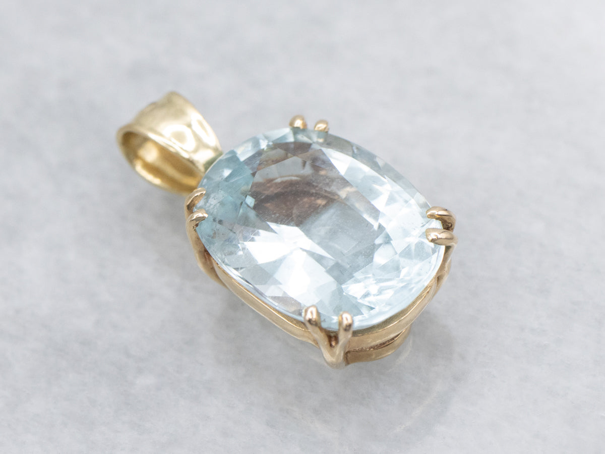 Simply Pretty Something Blue, Aquamarine and Gold Pendant