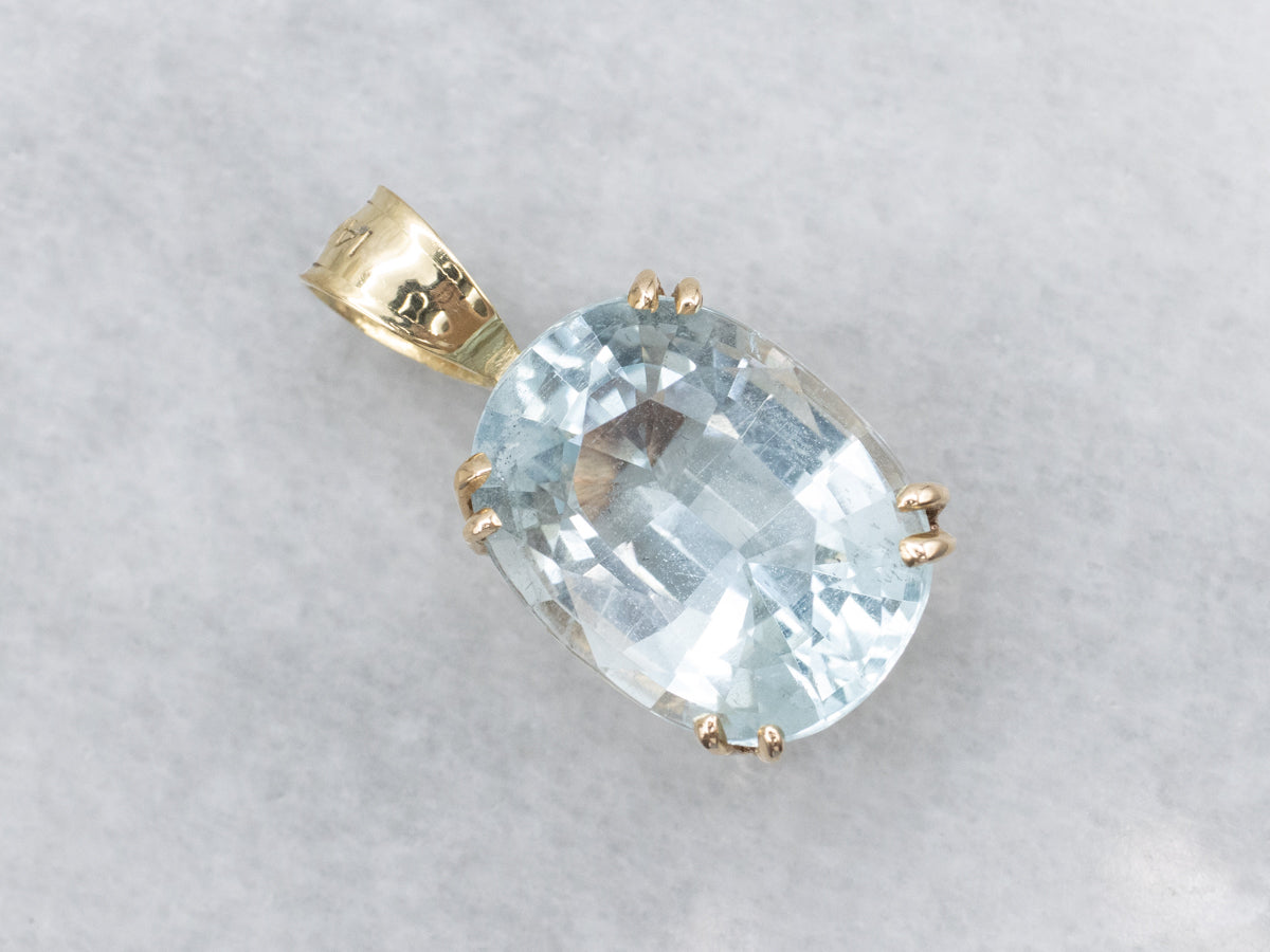 Simply Pretty Something Blue, Aquamarine and Gold Pendant