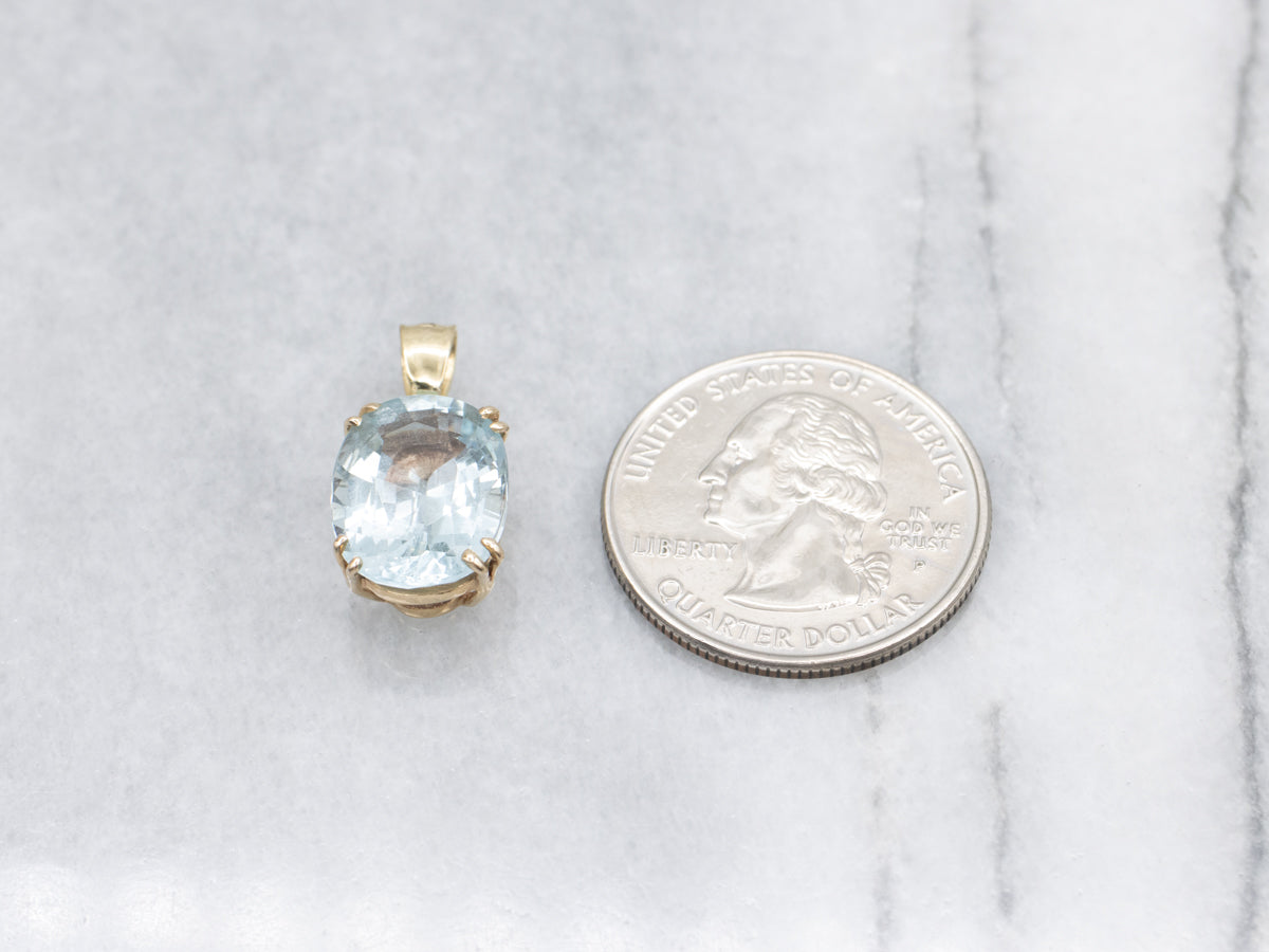 Simply Pretty Something Blue, Aquamarine and Gold Pendant