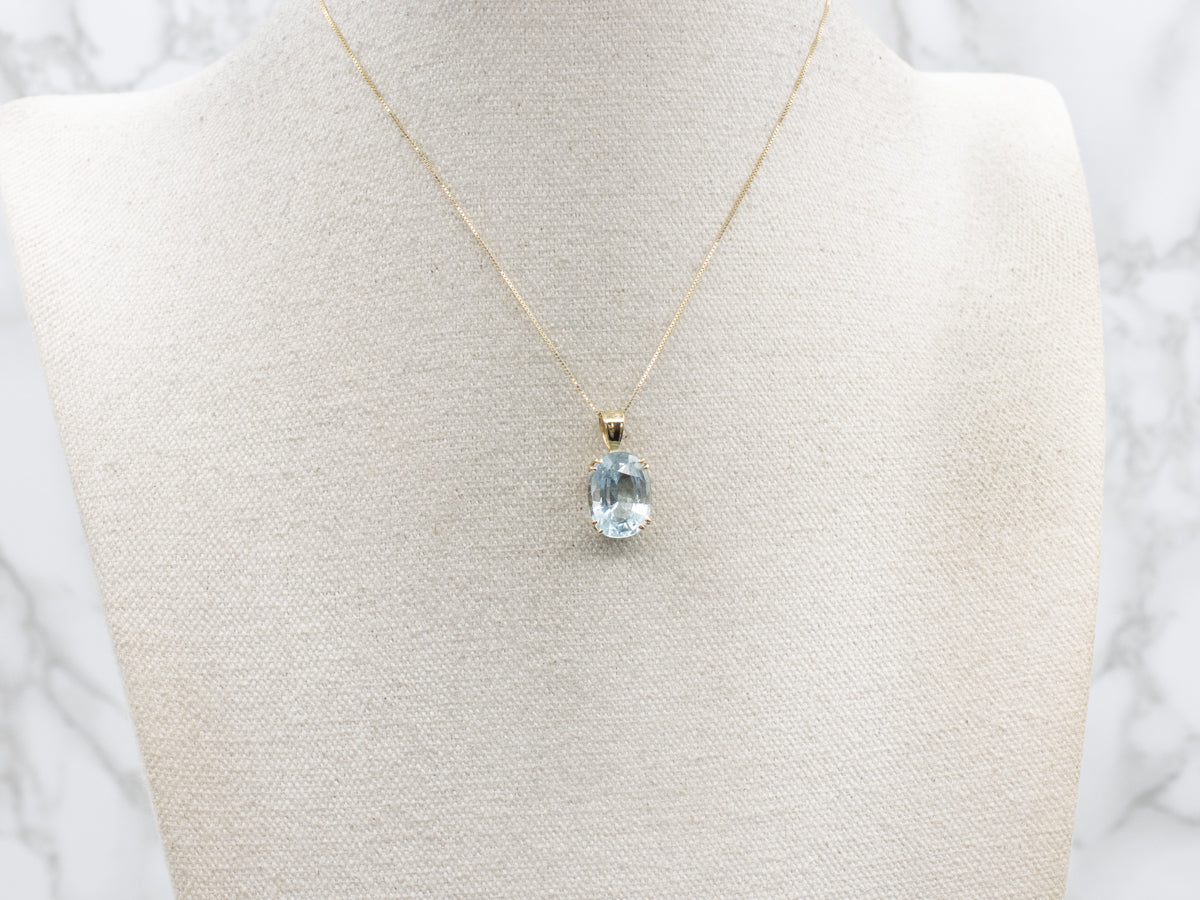 Simply Pretty Something Blue, Aquamarine and Gold Pendant