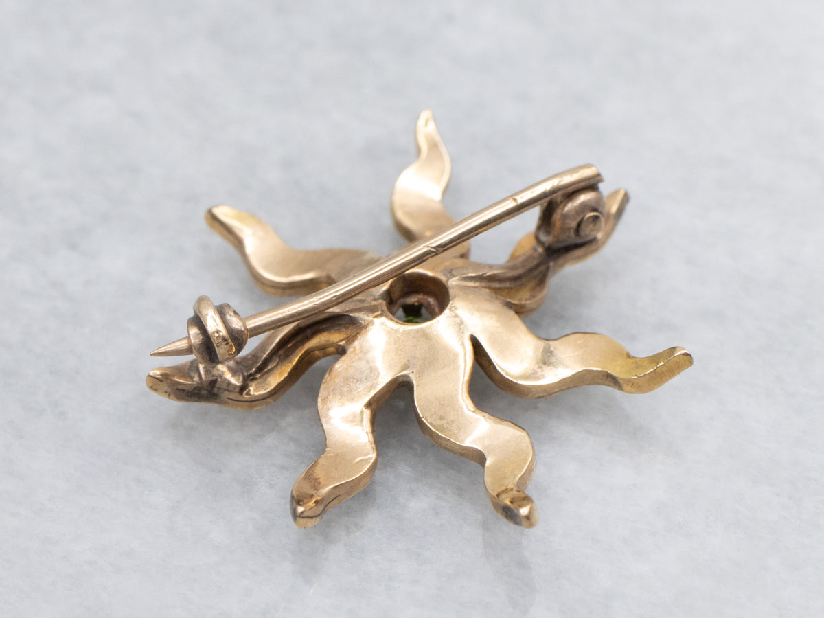 Antique Seed Pearl Starburst Brooch