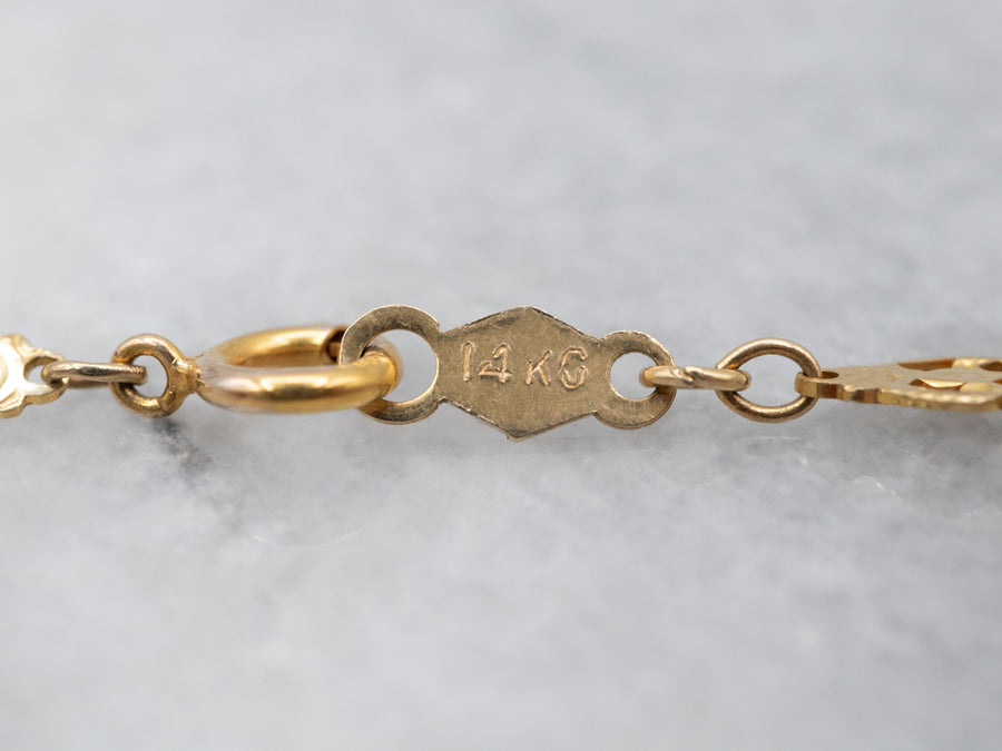Unique Gold Filigree Link Chain