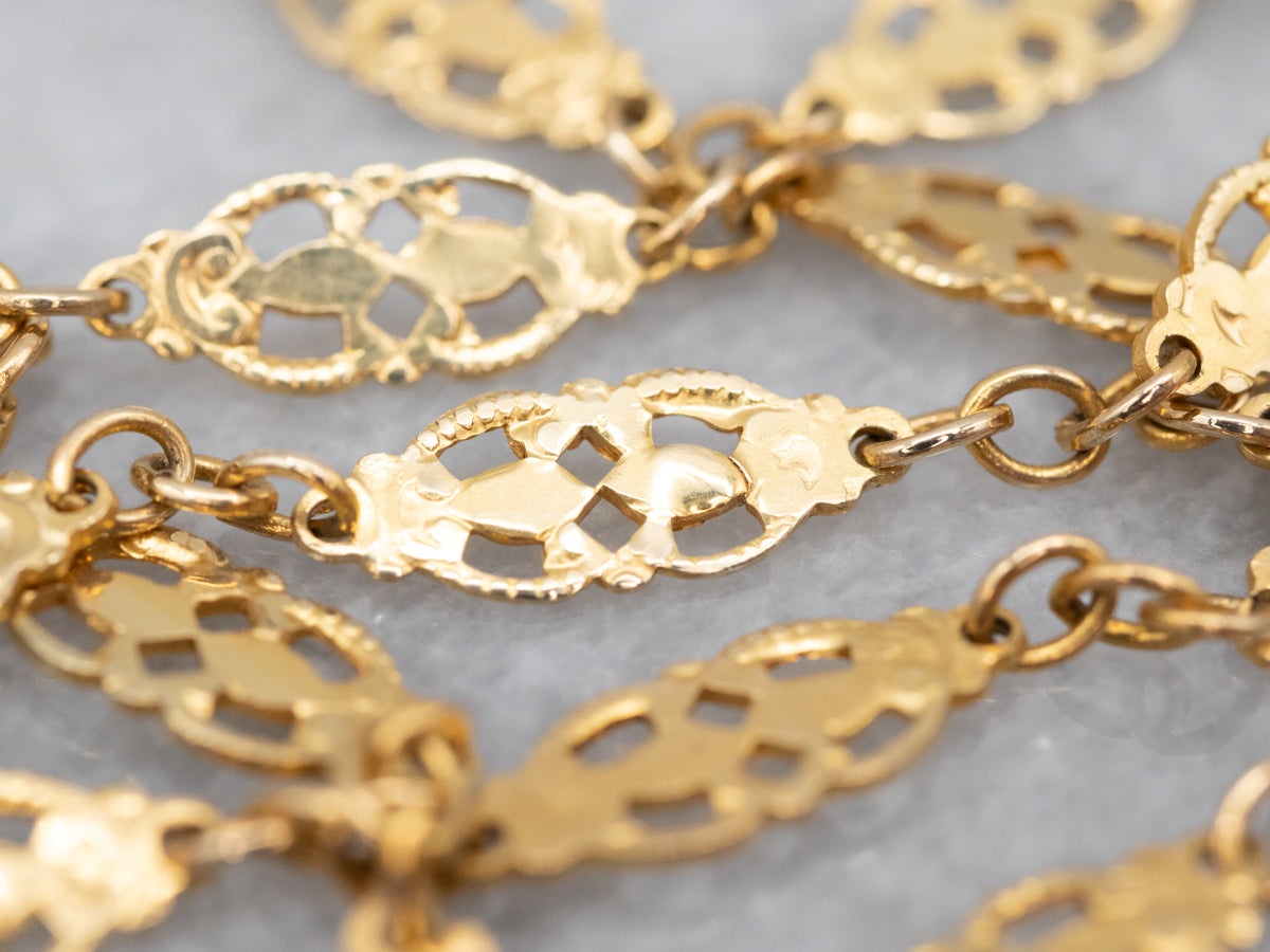 Unique Gold Filigree Link Chain