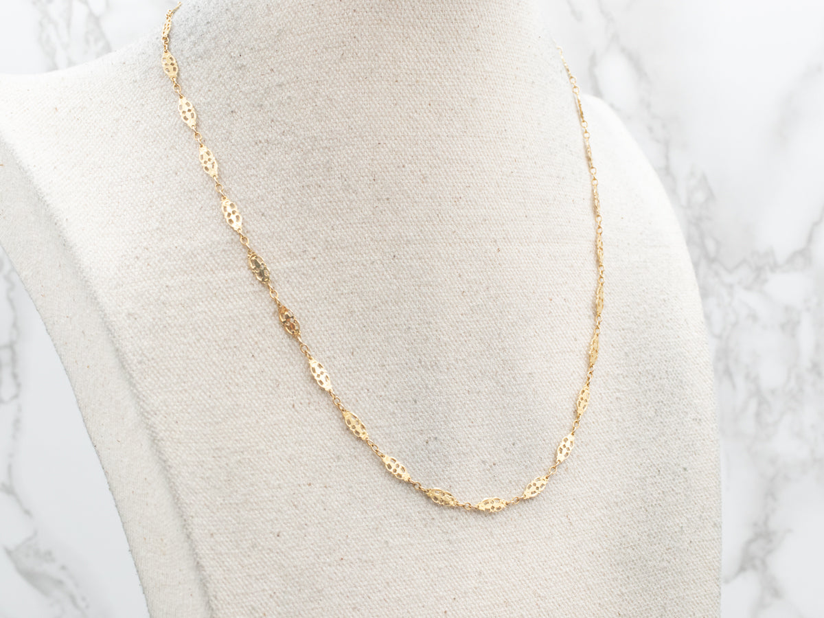 Unique Gold Filigree Link Chain