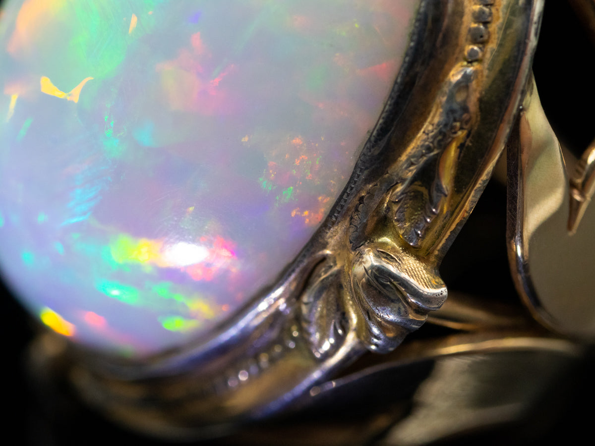 Our Finest Ethiopian Opal, Over 25 carats, Antique Cocktail Ring