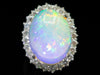 Large Opal and Diamond Halo Cocktail Ring