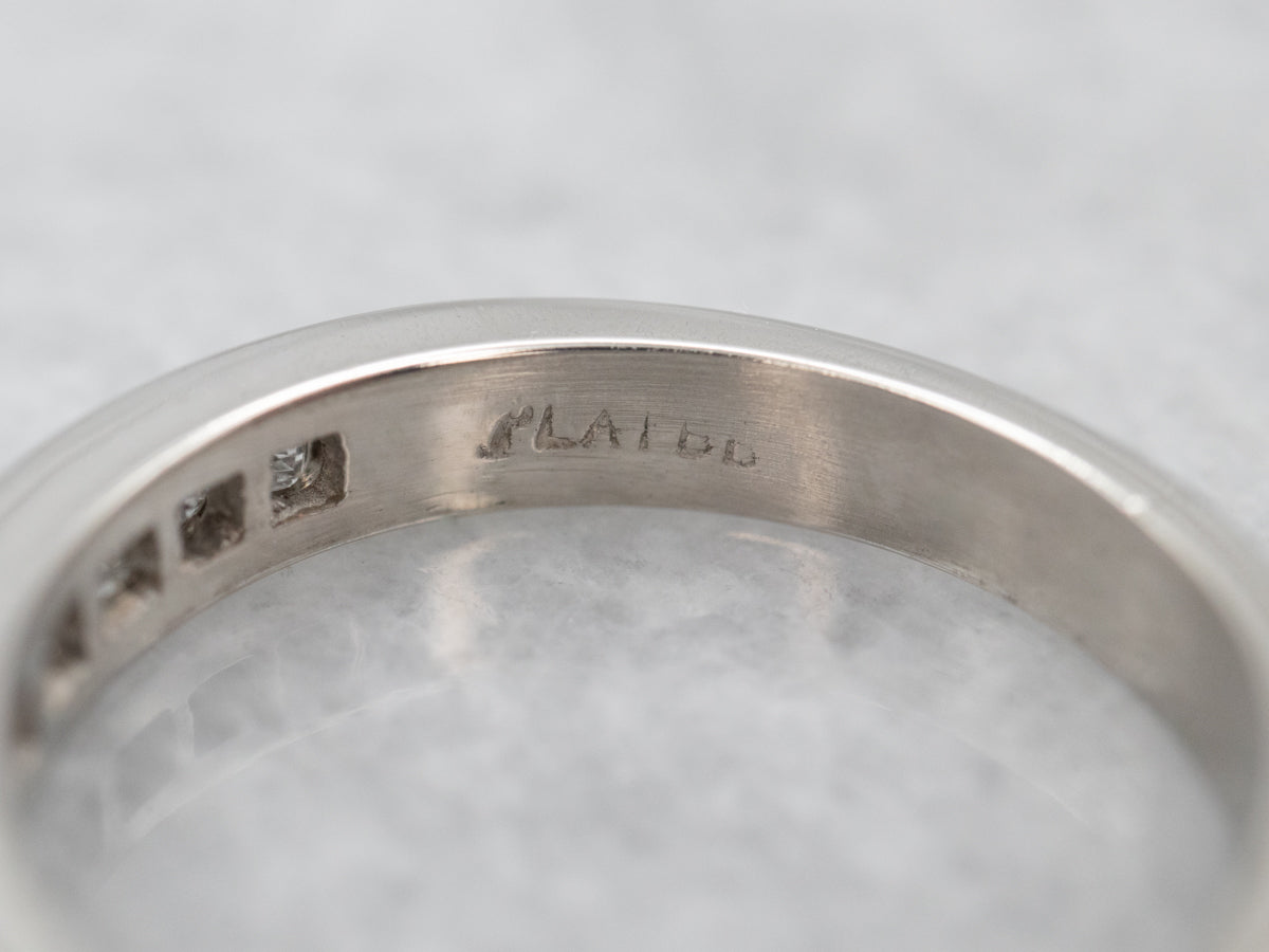 Banda vintage de platino y diamantes