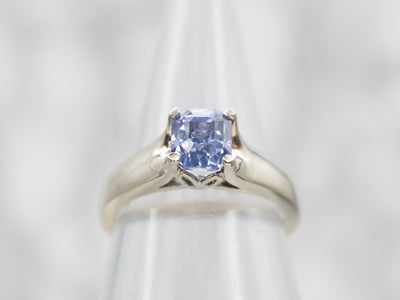 Solitaire White Gold Sapphire Solitaire Engagement Ring