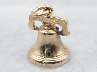 Vintage Gold Liberty Bell Charm