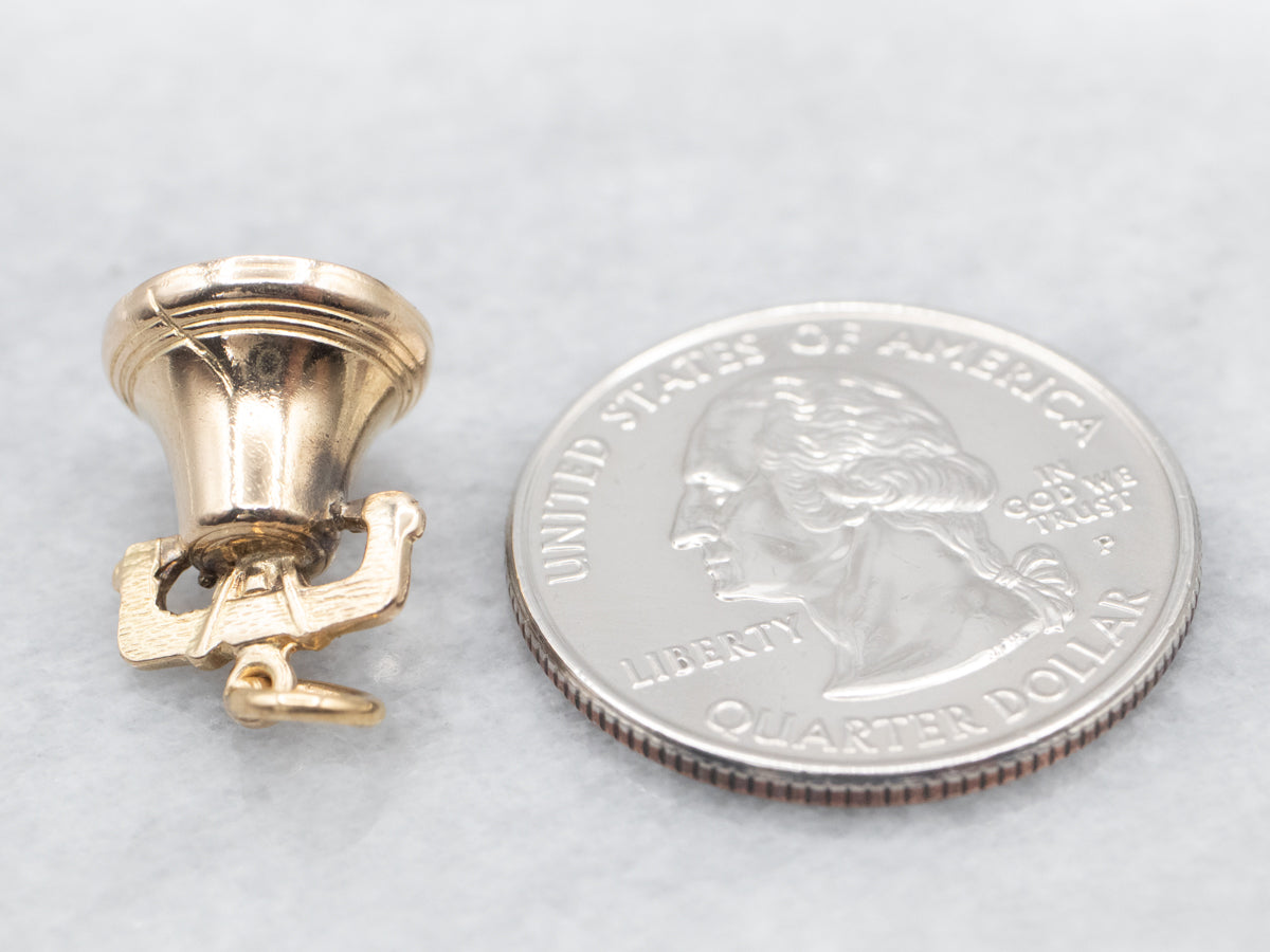 Vintage Gold Liberty Bell Charm