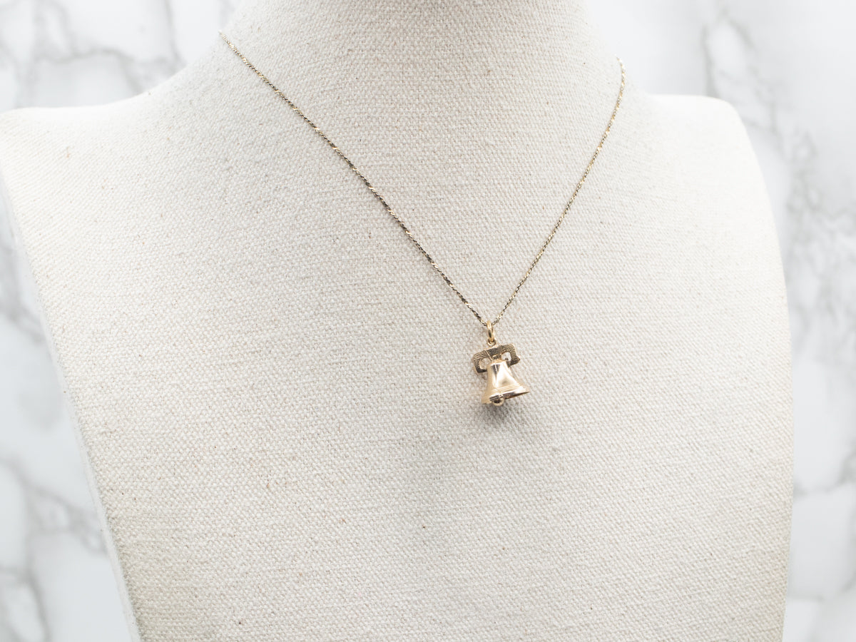 Vintage Gold Liberty Bell Charm