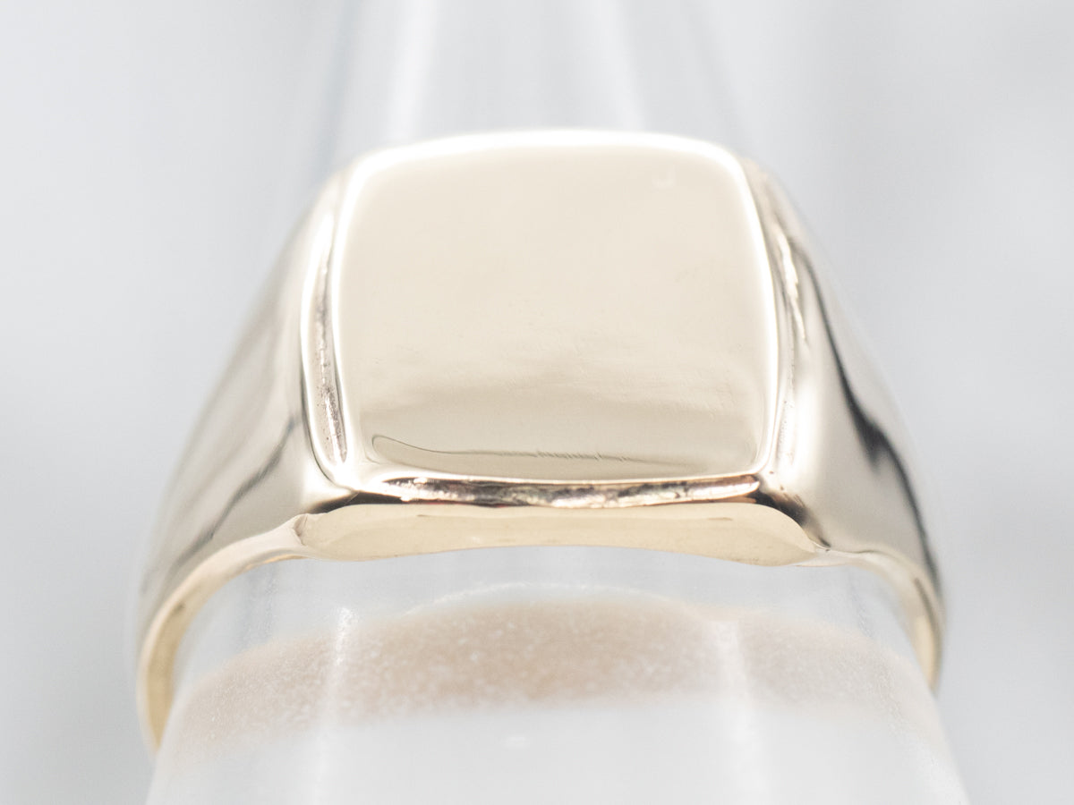 Unisex Yellow Gold Signet Ring