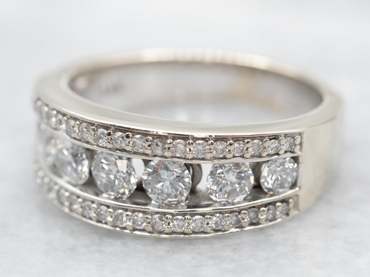 Triple Row Diamond Statement Band
