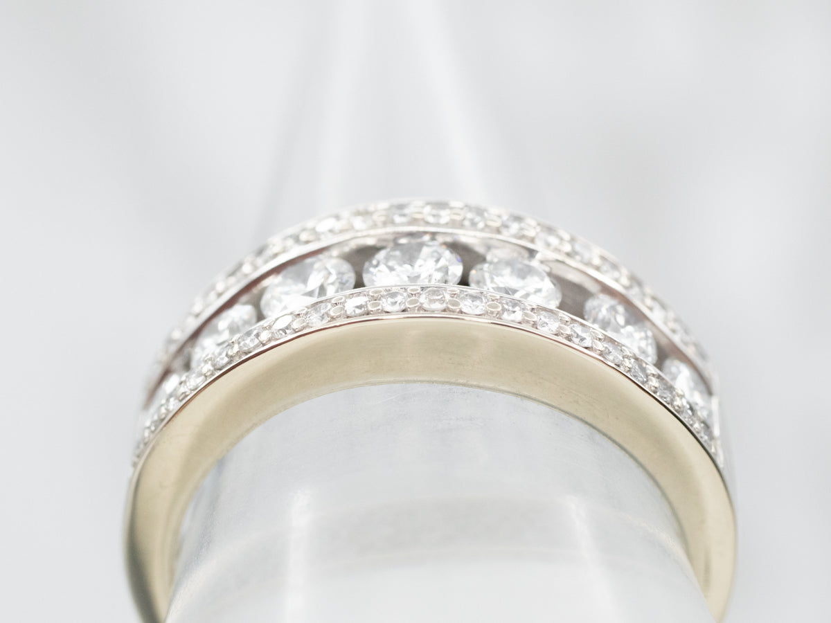 Triple Row Diamond Statement Band