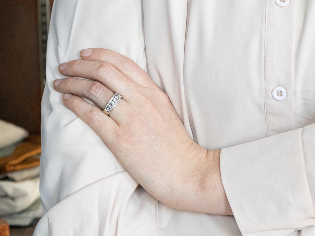 Triple Row Diamond Statement Band