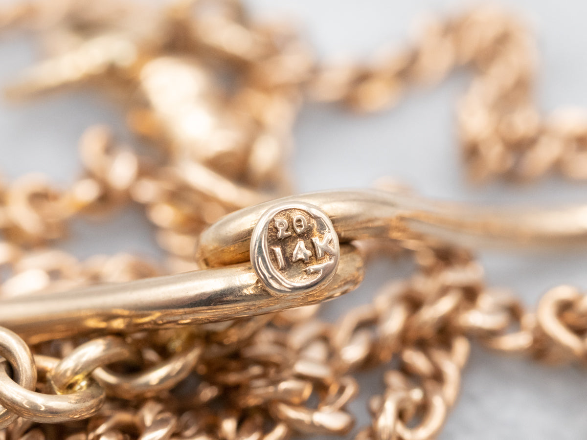 Antique Gold Double Hook Pocket Watch Chain