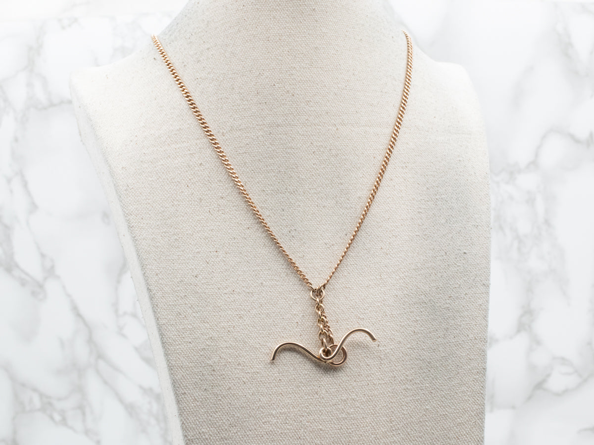 Antique Gold Double Hook Pocket Watch Chain