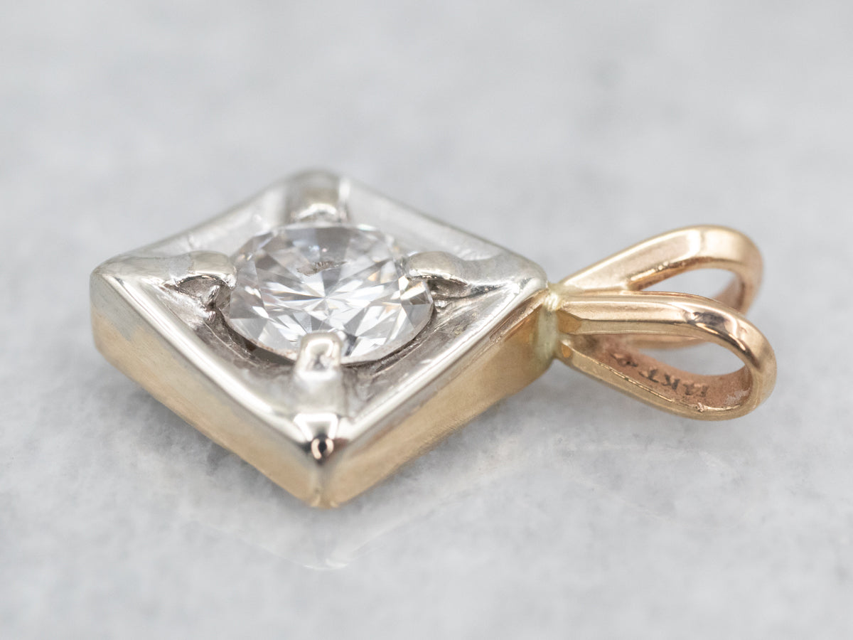 Two-Toned Gold Diamond Pendant