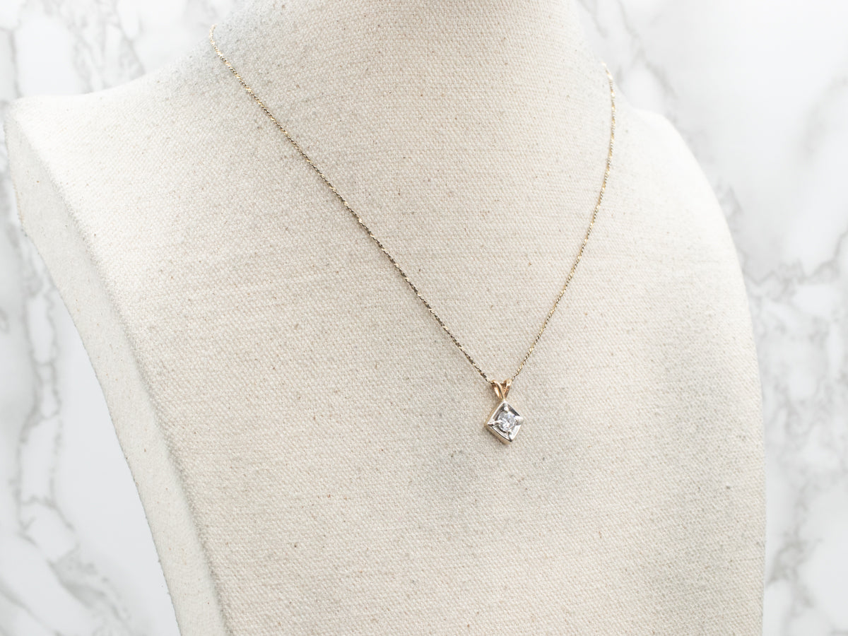 Two-Toned Gold Diamond Pendant