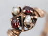 Pretty Rose Gold Pyrope Garnet and Seed Pearl Ring
