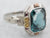 10K Multi Toned Vintage Emerald Cut Synthetic Spinel Solitaire Ring