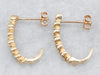 Scrolling Gold Diamond Drop Earrings