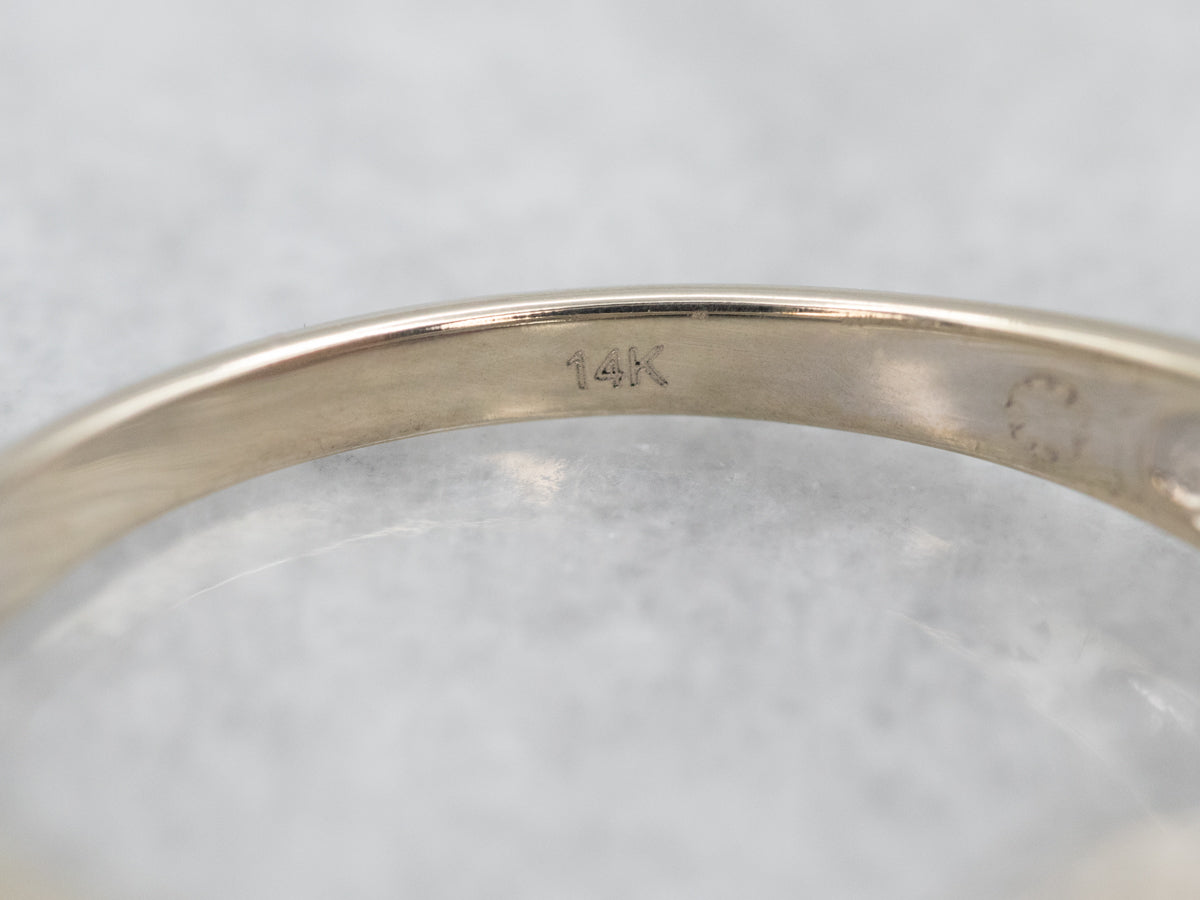 White Gold Aquamarine and Diamond Ring