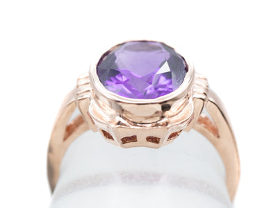 The Amethyst Peggy Ring in Rose Gold
