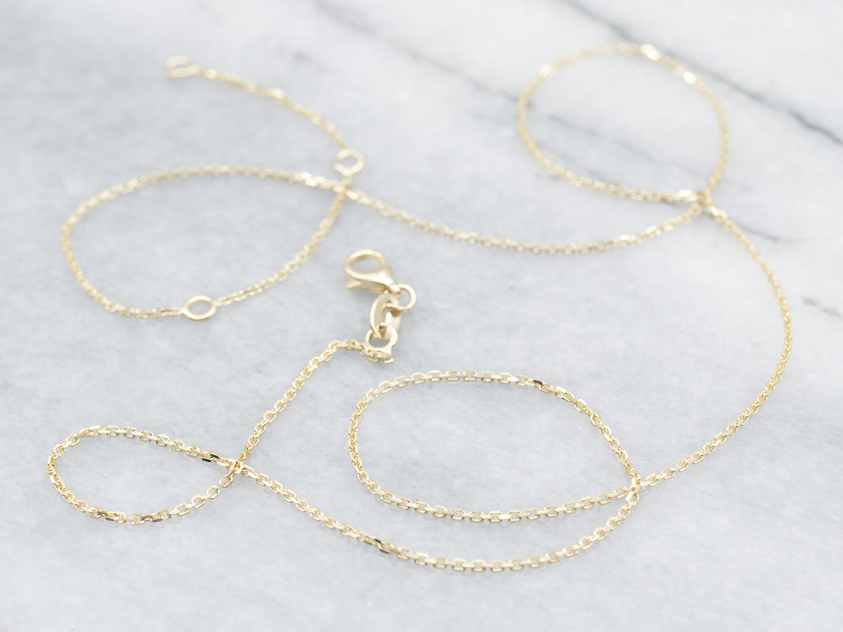 18 Inch Yellow Gold Cable Chain