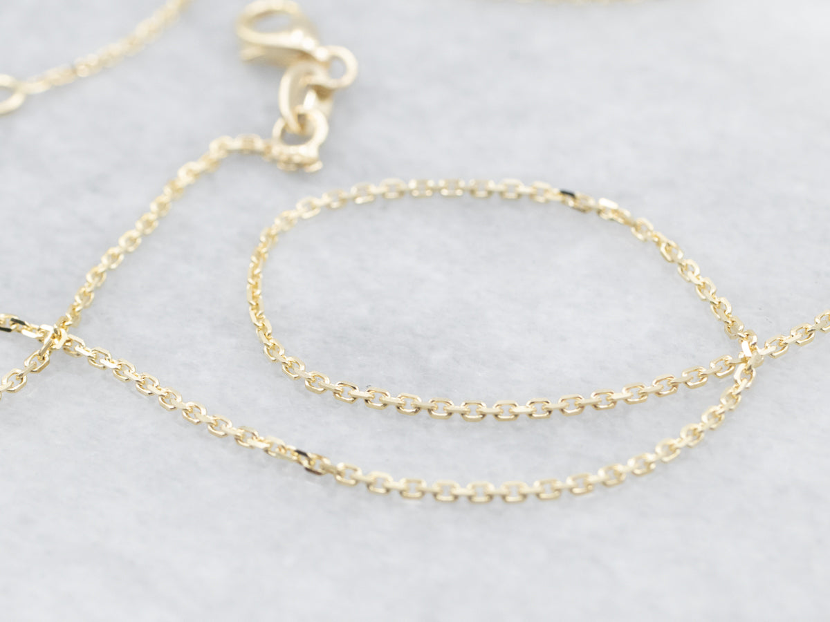 18 Inch Yellow Gold Cable Chain