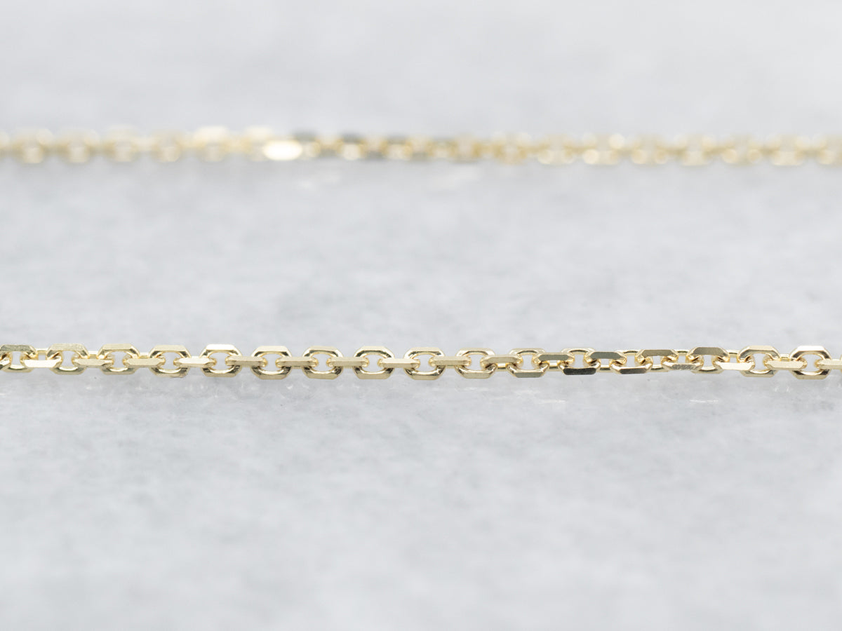 18 Inch Yellow Gold Cable Chain