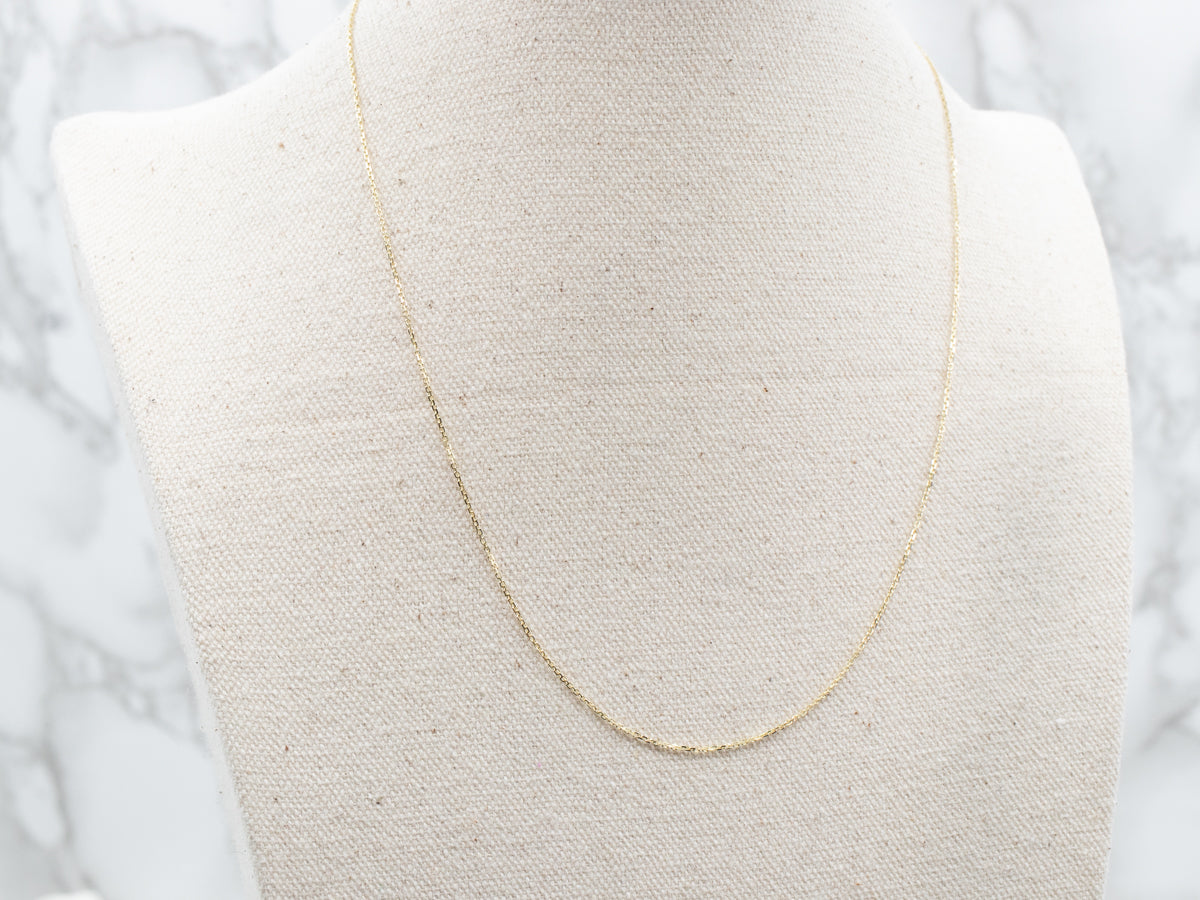 18 Inch Yellow Gold Cable Chain